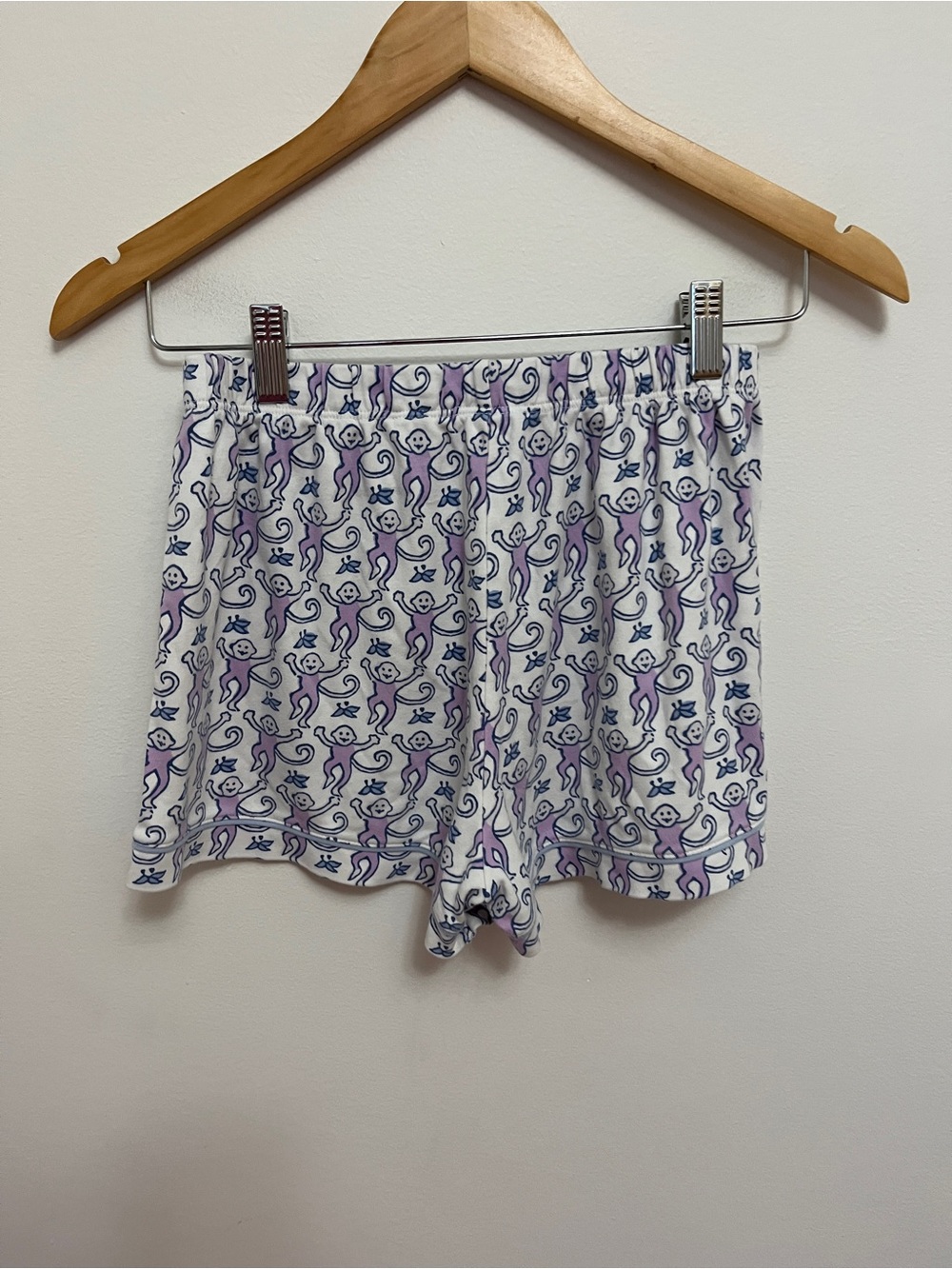 Roller Rabbit Blue Purple Monkey Print Short Pajama Set Size P - Picture 5 of 7